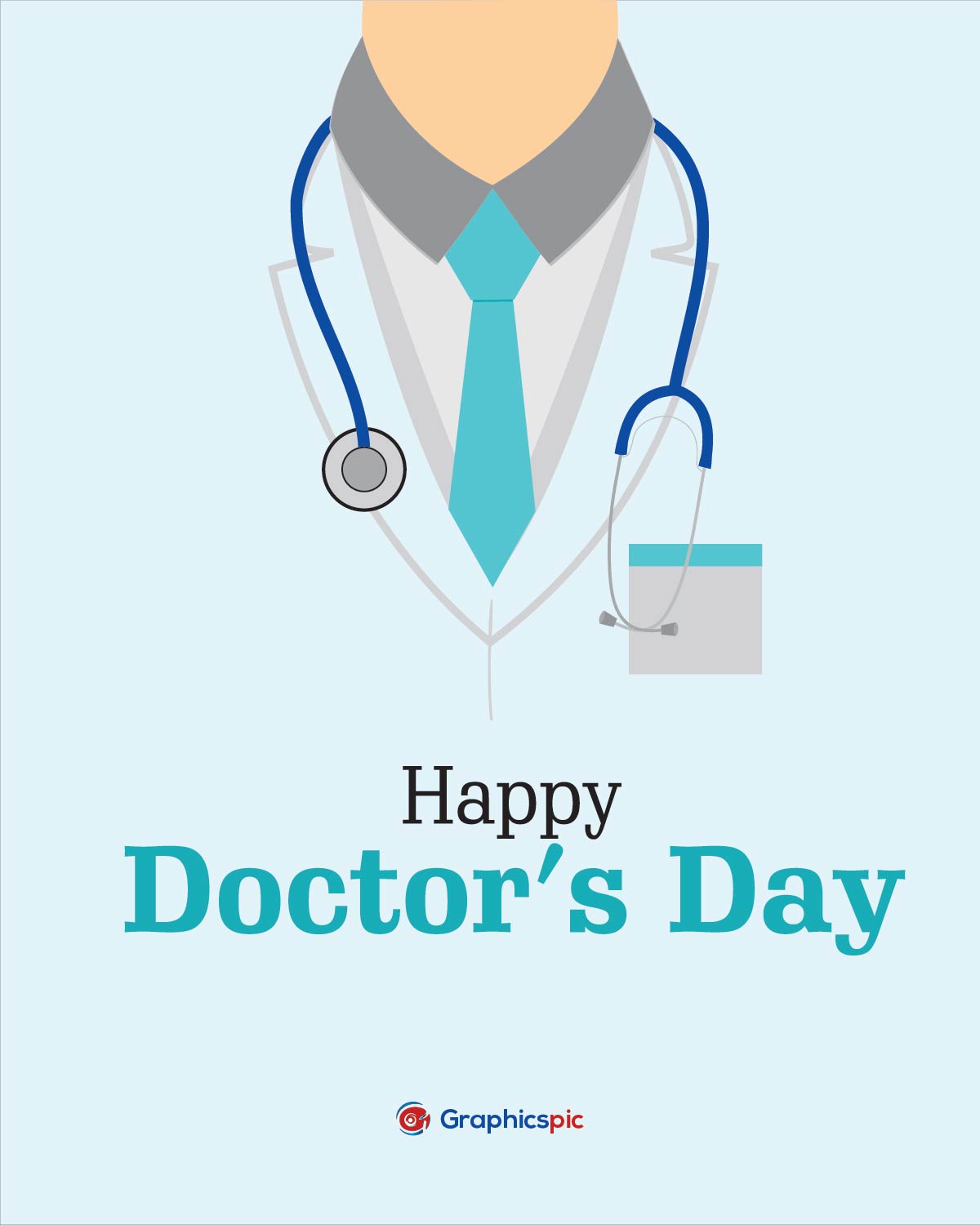 Vector illustration of Happy doctors day with doctor & stethoscope ...