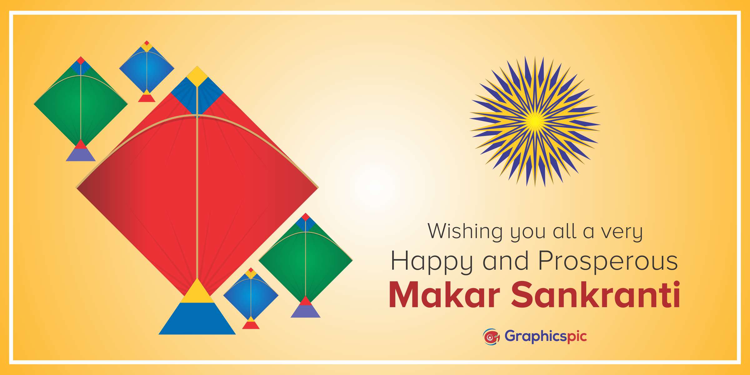 Happy makar sankranti festival banner with kite design - free vector -  Graphics Pic