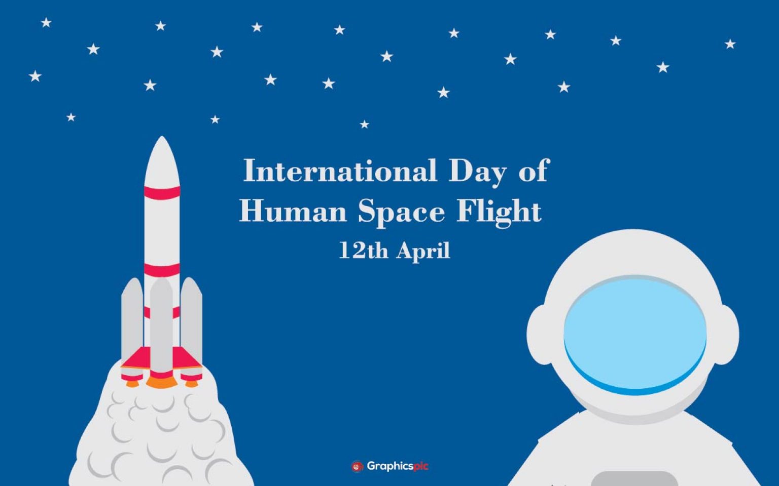 International day of human space flight illustration banner design
