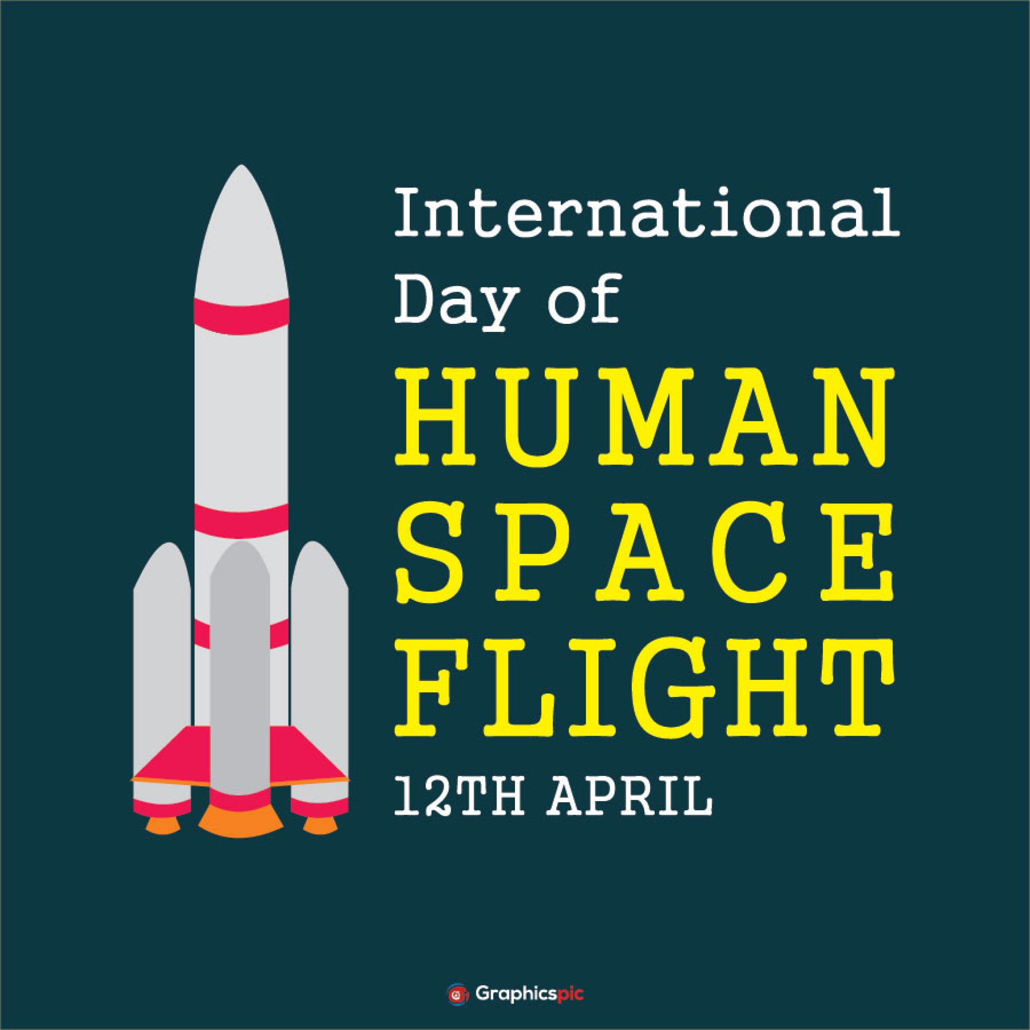 International day of human space flight illustration poster design