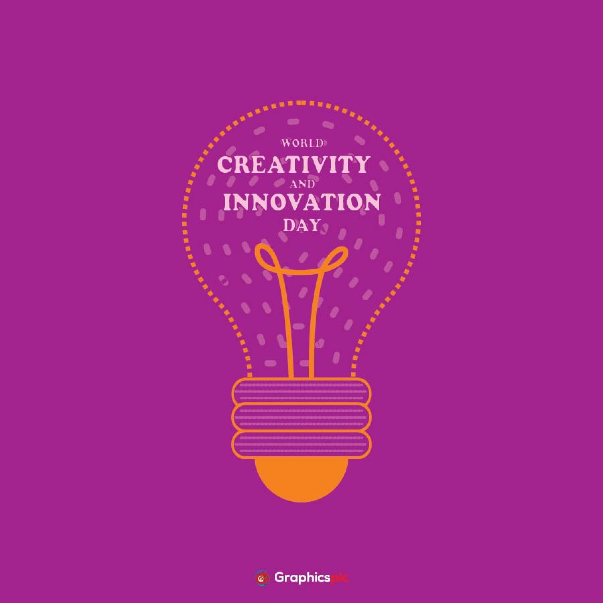 World Creativity and Innovation Day with Light Bulb – free vector