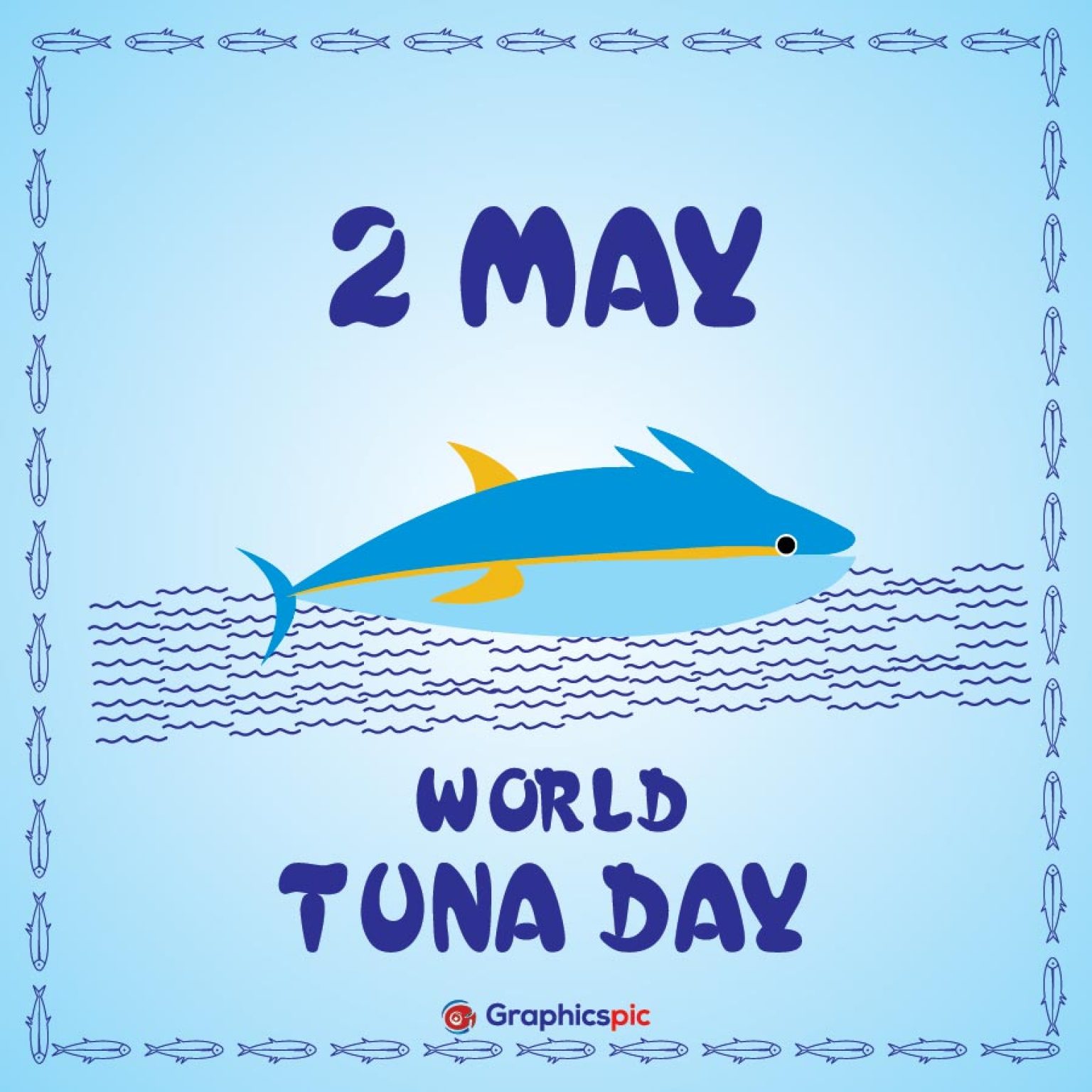 World tuna day with fish 2 may illustration vector – free vector