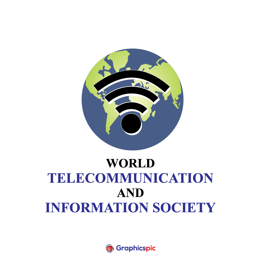world-telecommunication-and-information-society-day-with-world-illustration-free-vector