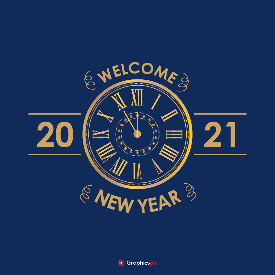 Welcome 2021 happy new year background - free vector - Graphics Pic