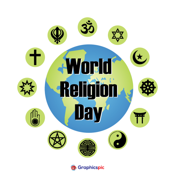 World Religion Day Template illustration with glob – free vector