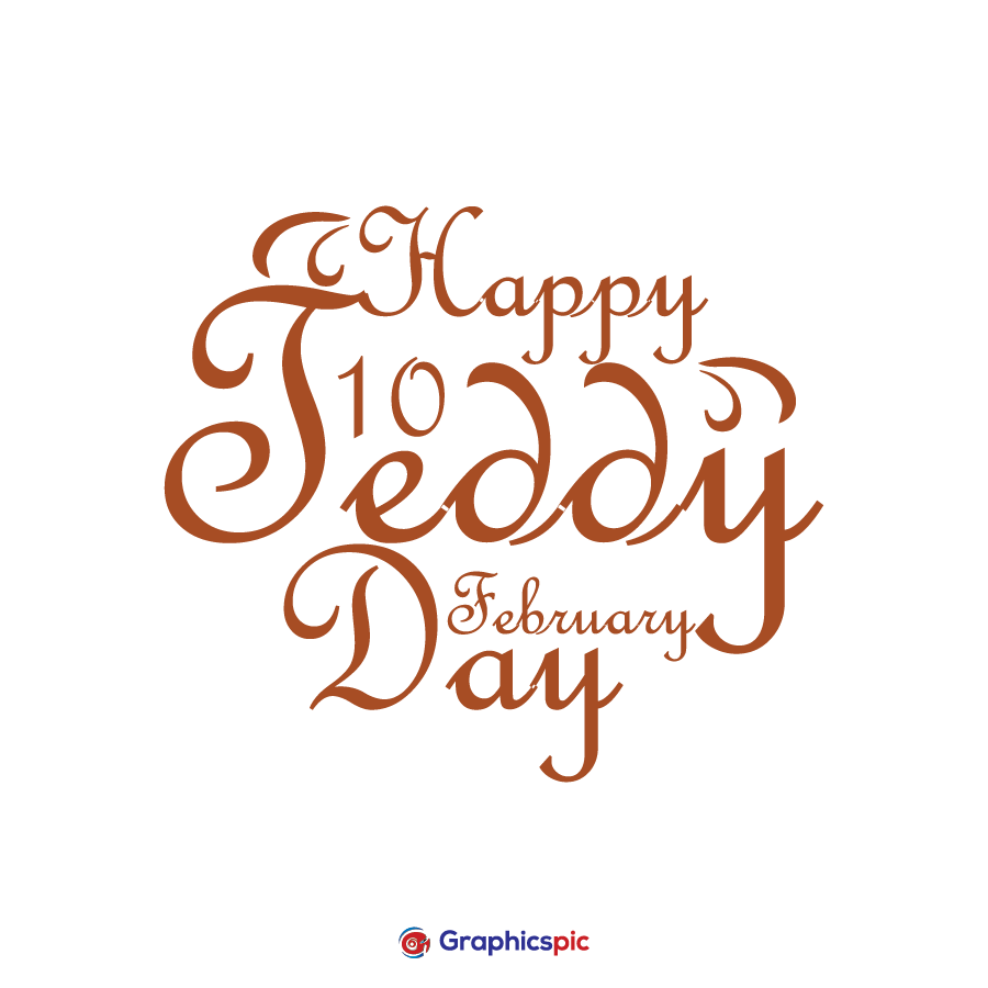 Theme of Happy teddy day February 10 typography post design – free ...