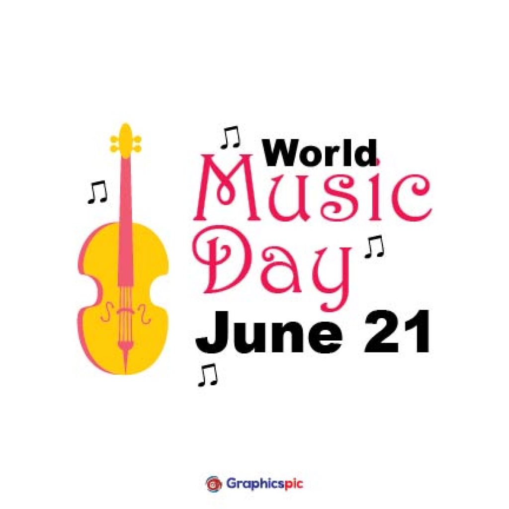 Vector illustration of world music day concept greeting card vector
