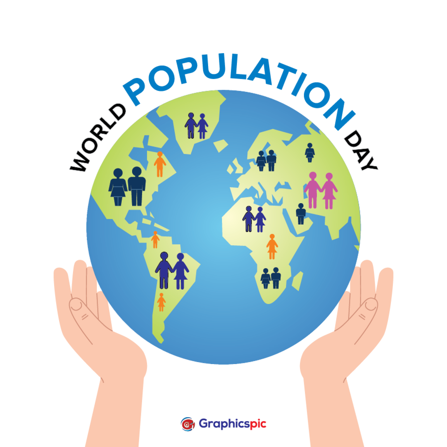 World Population Day, love the earth symbol illustration image free
