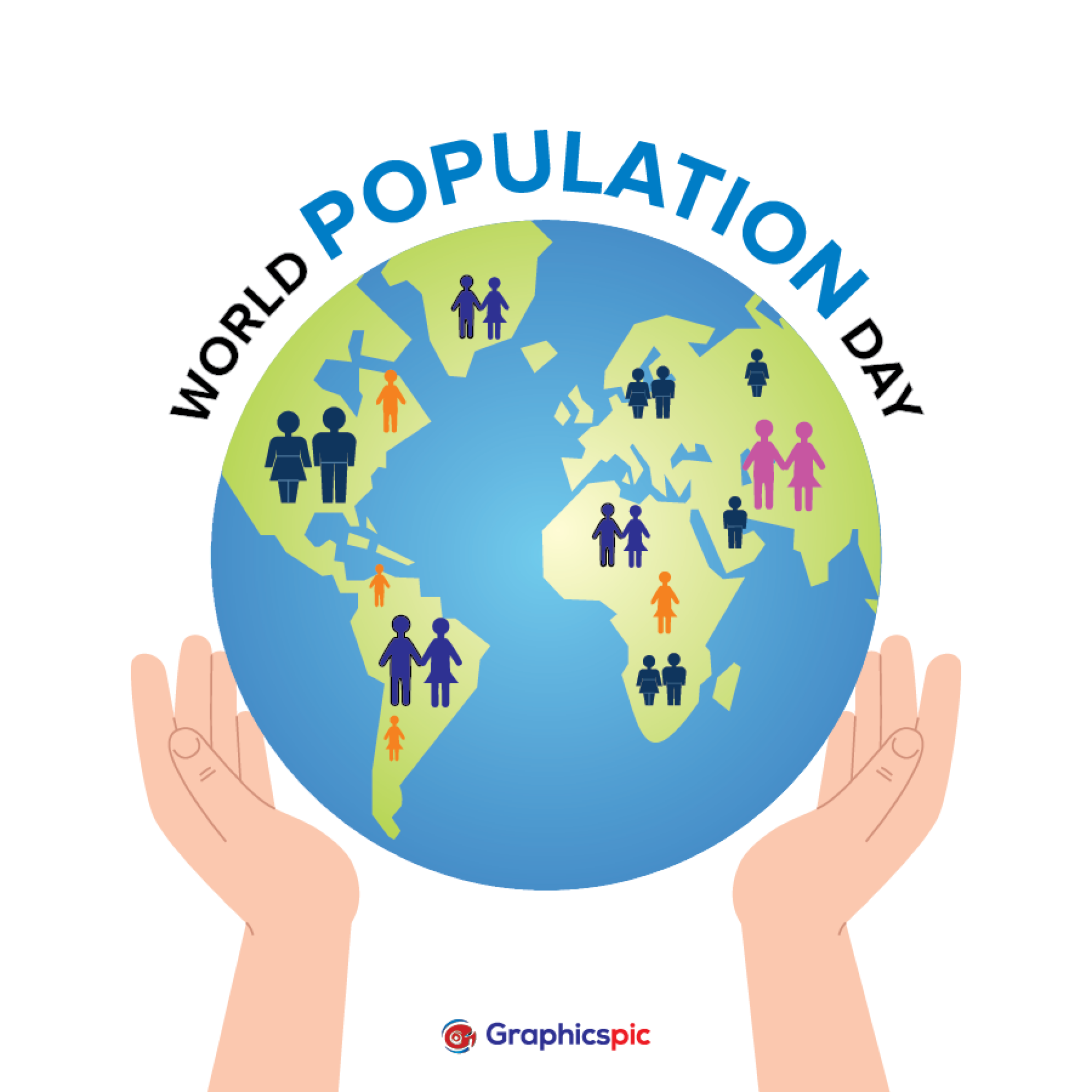 World population day, text design. Typography poster. Vector
