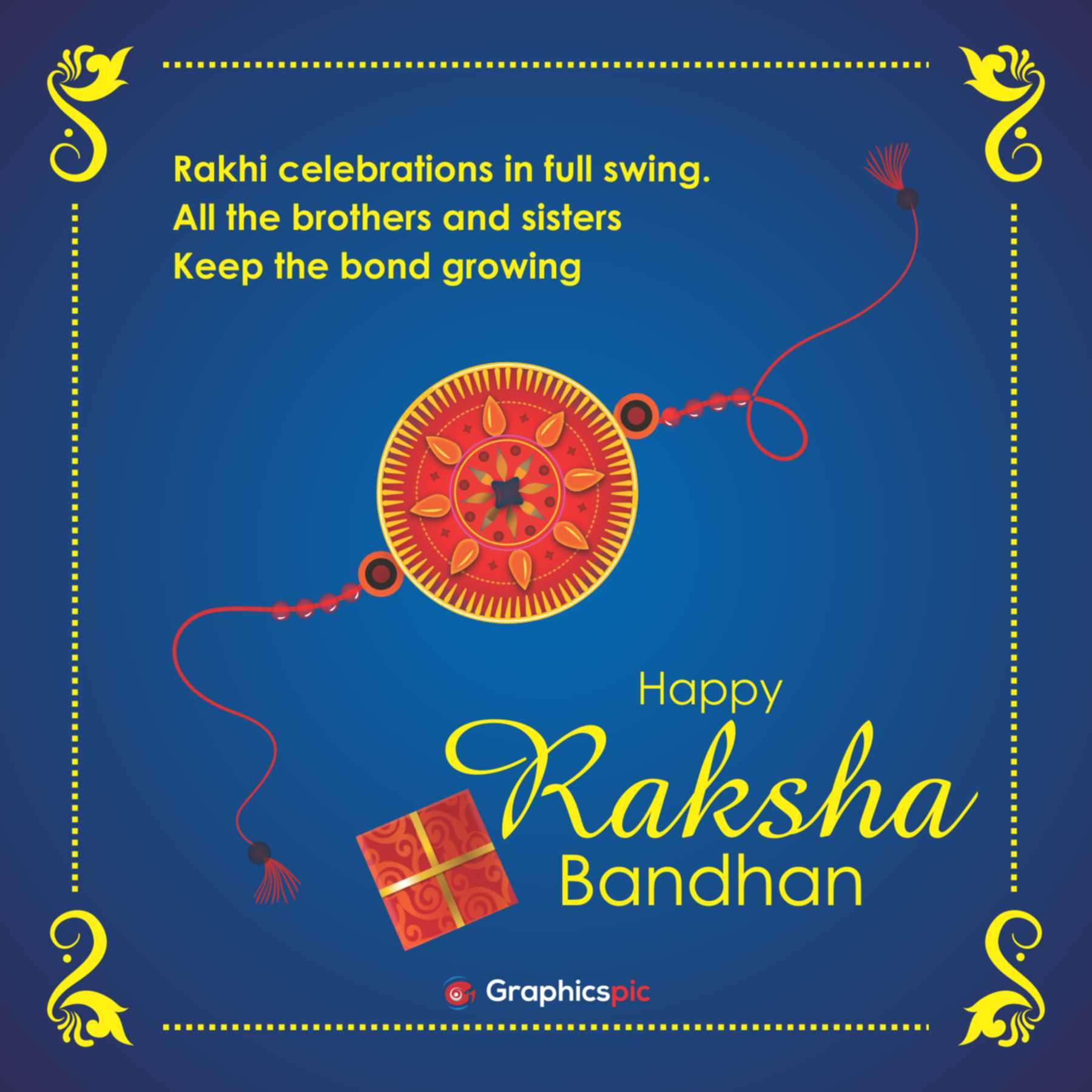 Vector illustration of Happy Raksha Bandhan with stylish design in a  creative background. Indian Religious Festival. colorful Rakhi Design -  free vector - Graphics Pic