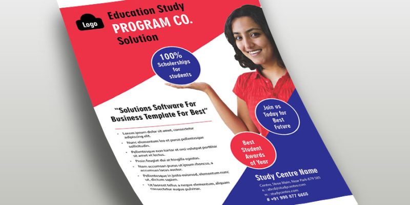 Education flyer template – free vector