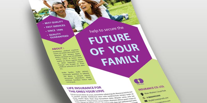 Insurance company flyer  – free vector