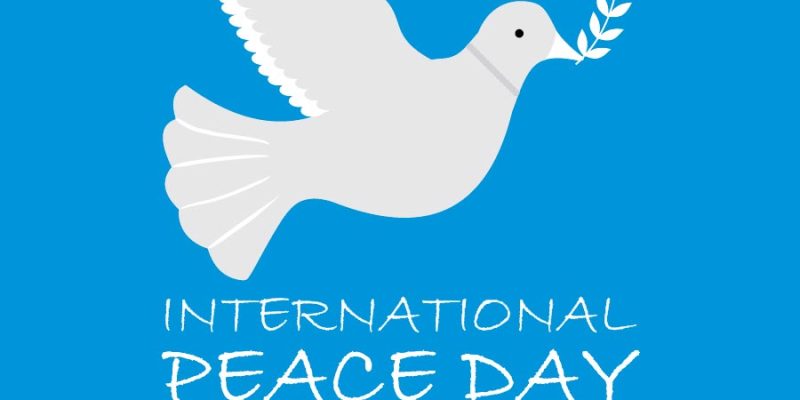 International Peace Day Blue Background – Free Vector