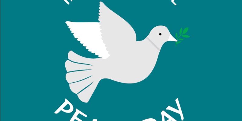 Flat design peace day with a dove – Free Vector