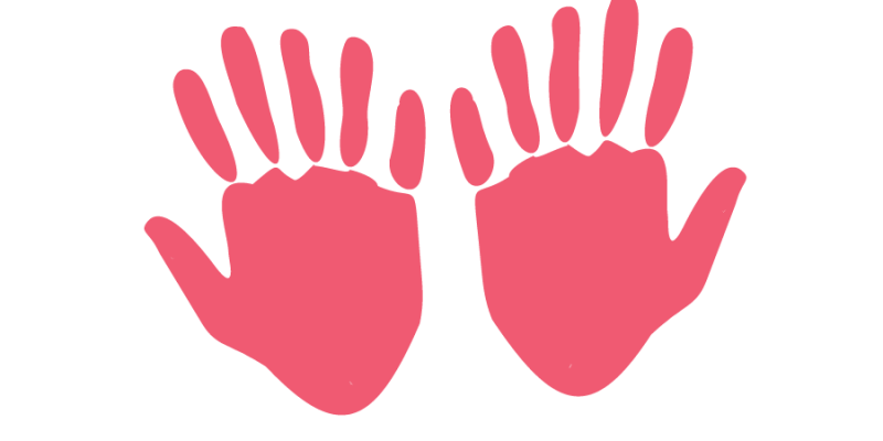 Palm of the hands with finger – free vector