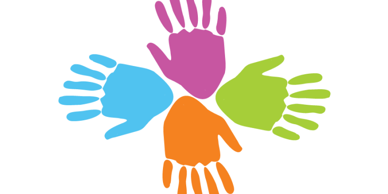 Colorful hands prints stock illustration – free vector