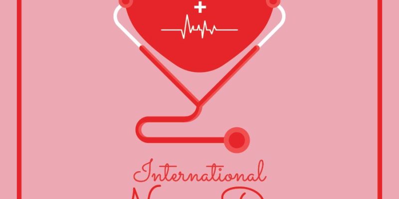 Happy heart shape international nurses day Illustration – Free Vector
