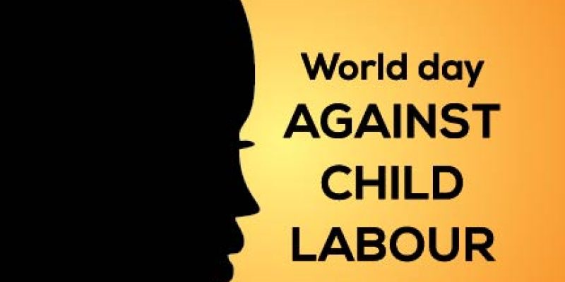 Vector illustration of world day against child labour poster – Free Vector