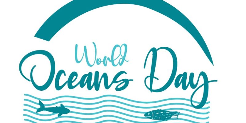 Vector illustration of world oceans day with whale image – Free Vector