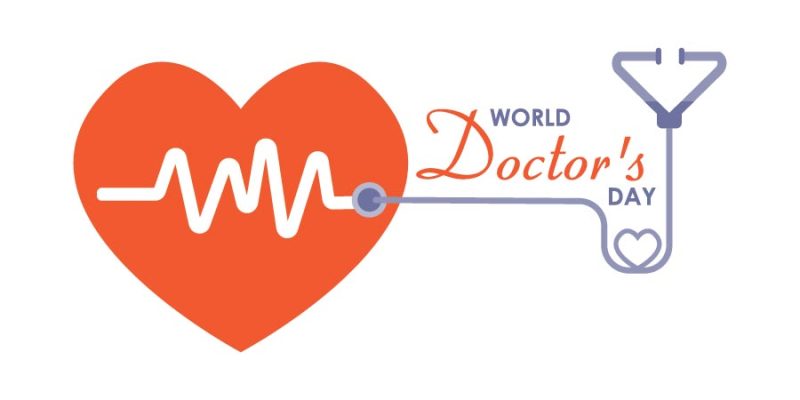Vector illustration of World doctors day with stethoscope poster background image – free vector