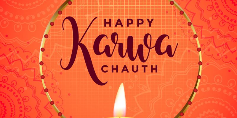 Happy karwa chauth festival card background – Free Vector