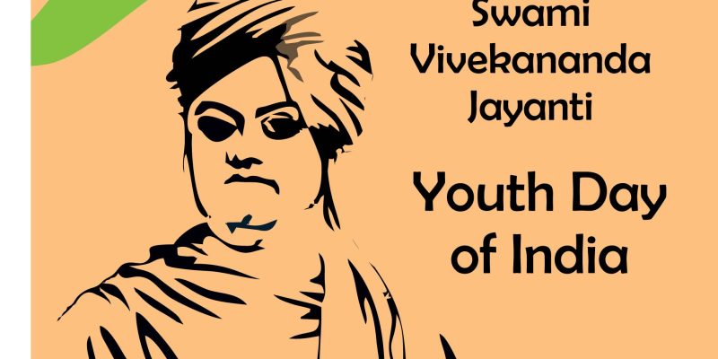Vector illustration of Swami Vivekananda Jayanti,National Youth Day background – free vector