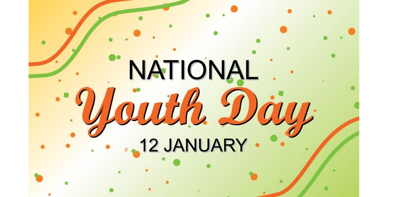 January 12, National Youth Day background illustration photo – free vector
