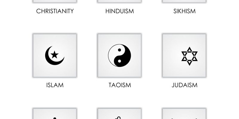 World religion background, icon, symobl, image, illustration – free vector
