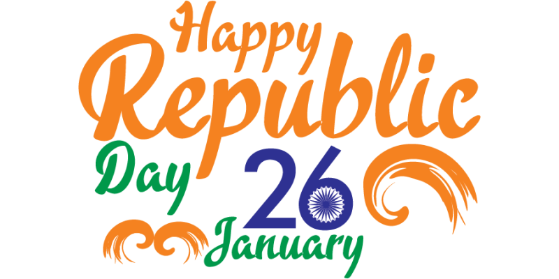 26 January Happy India Republic Day Typography symbol Template Design Illustration – Free Vector