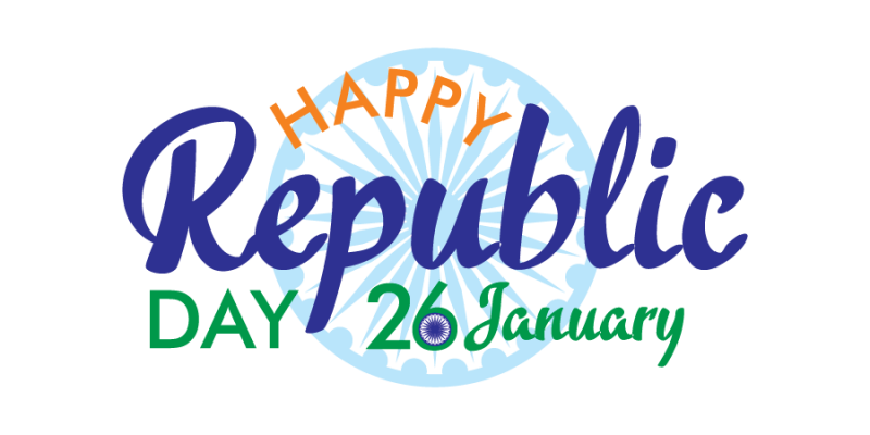 Happy India Republic Day 26 January Typography Template Design Illustration – Free Vector