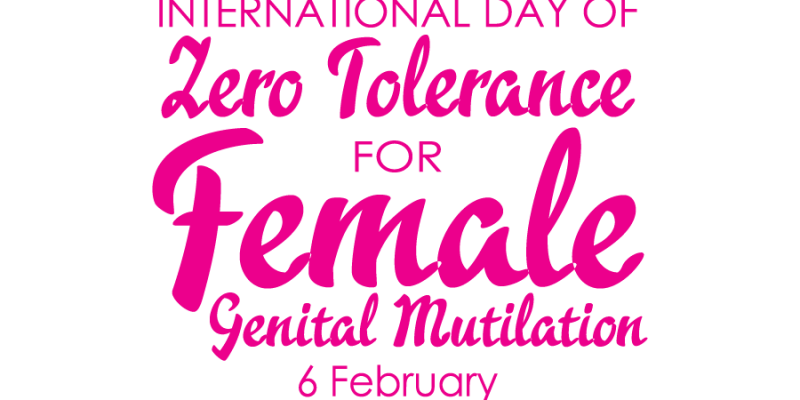 International Day of Zero Tolerance for Female Genital Mutilation on February 6th typography illustration — Free vector