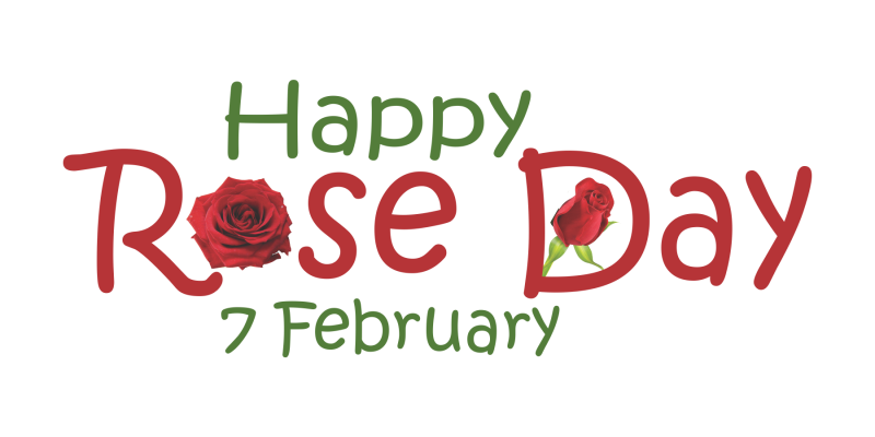 Vector Illustration of Happy Rose Day Typography with rose flower icon – free vector