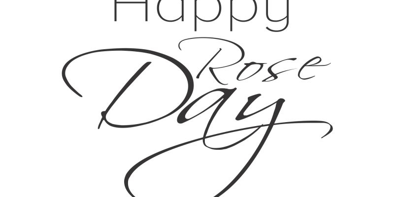 Lettering Happy Rose Day Hand Drawn Card poster – Free Vector