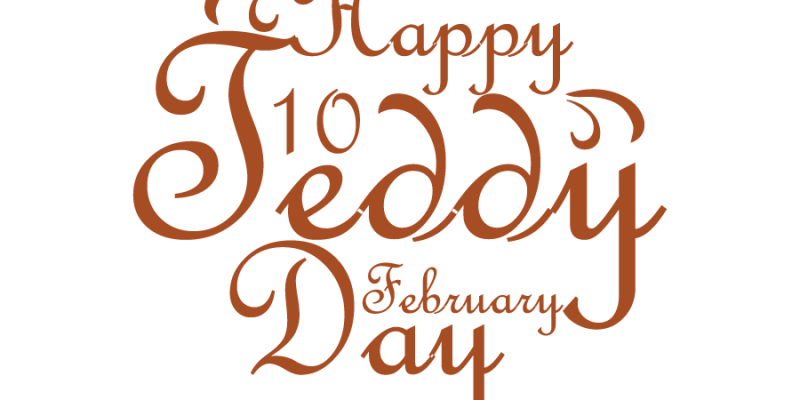 Theme of Happy teddy day February 10 typography post design – free vector