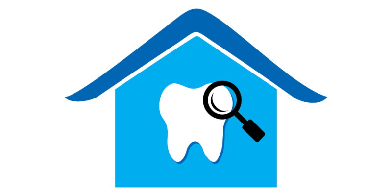 House Home Dental Icon Logo Design Element. Teeth Check Up, Dental Checkup illustration image – Vector
