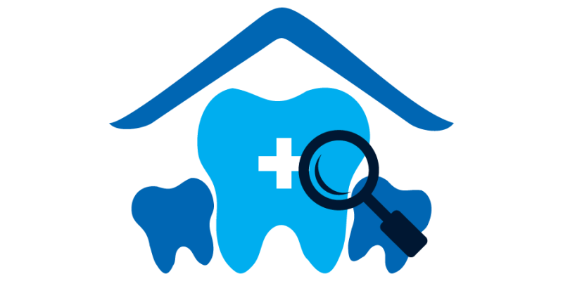 Vector Illustration of Dental Check up, Teeth Check Up at Home Dental Icon Logo creative Design – Vector