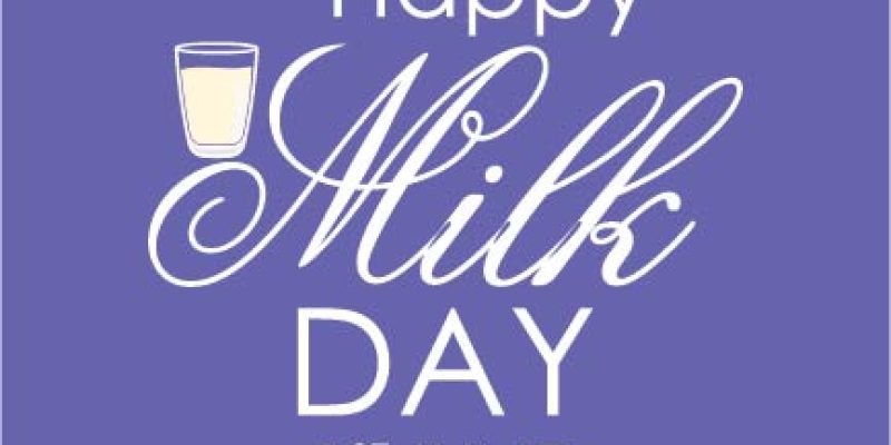 Vector illustration for happy milk day, fresh milk glass, world day milk lettering , designer calligraphy text background – Vector