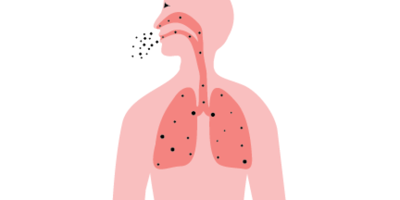 Person lungs symbol with covid. virus transmission icon vector illustration – Vector