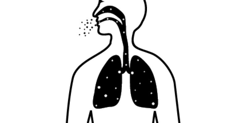 Virus in lungs, person coughing simple minimalist vector sketch,  poster. Vector illustration stock illustration  Bronchitis, Anatomy, Assistance, Assistant – Vector