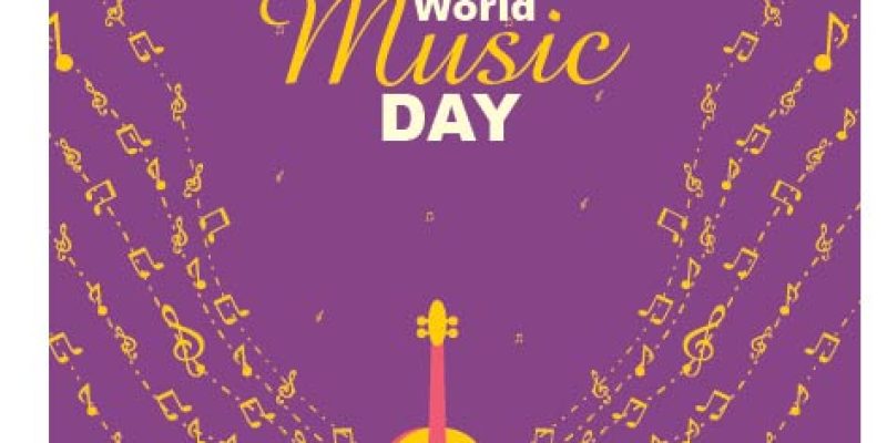 World Music Day with musical instrument vector. World Day of Music Poster, celebrated each June 21 vector illustration – Free Vector