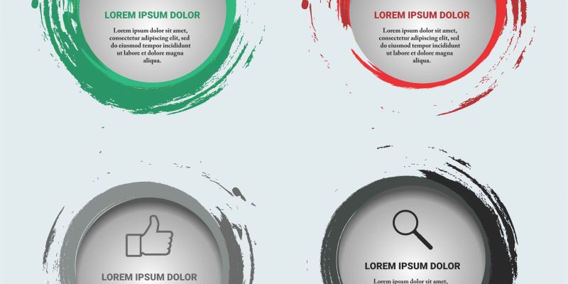 Vector Graphic of Infographic Element Design Templates with Icons and 4 Options or Steps.  Presentations, Workflow Layout, Flow Chart – Vector