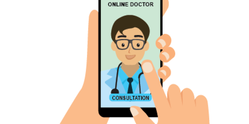 Download the hand touching smartphone screen. Book oppointment for teleconsuultation vectors, icons and clipart graphics – free vector