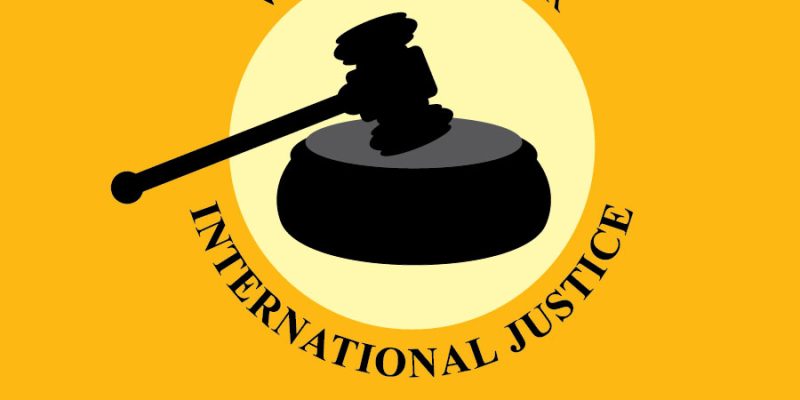Vector illustration of World day for international justice poster concept icon/logo image – free vector