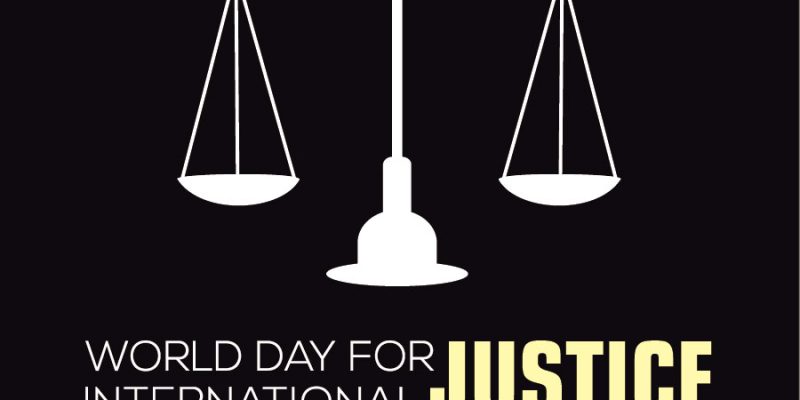 Vector illustration of World day for international justice on 17 July poster concept background picture – free vector