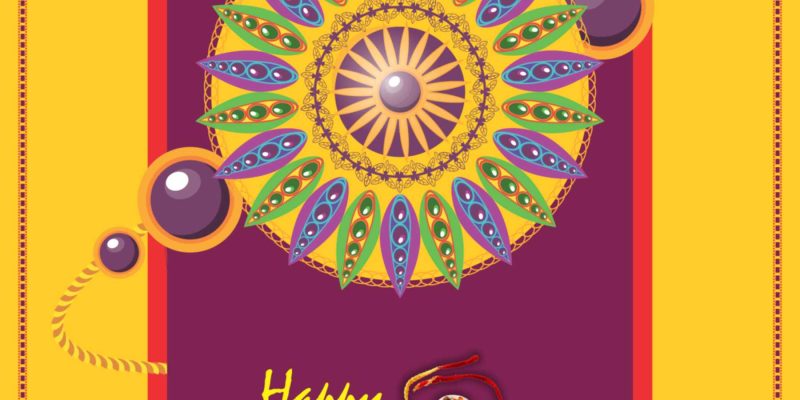 illustration of Happy Raksha Bandhan, Indian festival of brother and sister bonding celebration with decorative Rakhi background – free vector