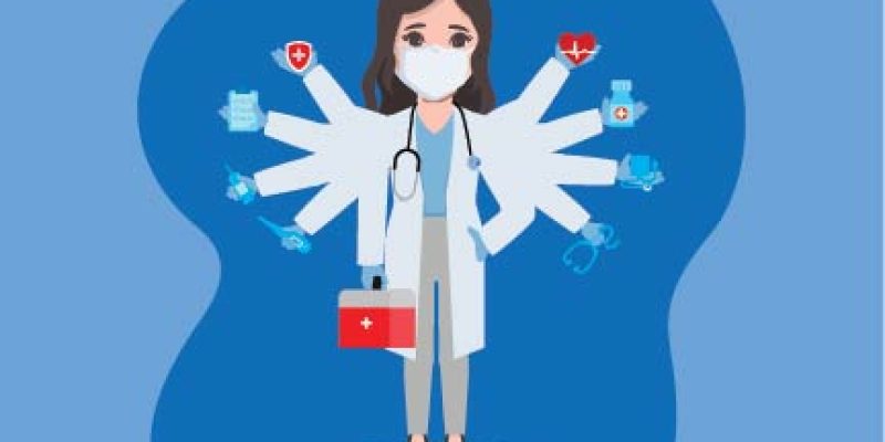 Doctor with multiple hands. Concept of multitasking medical Docto vector illustration Image & Art, Doctor Vector Icon Cartoon femail doctor Stock Vector – Free Vector