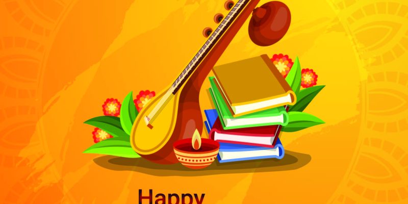 Happy Vasant Panchami Indian cultural festival background design Vector Illustration