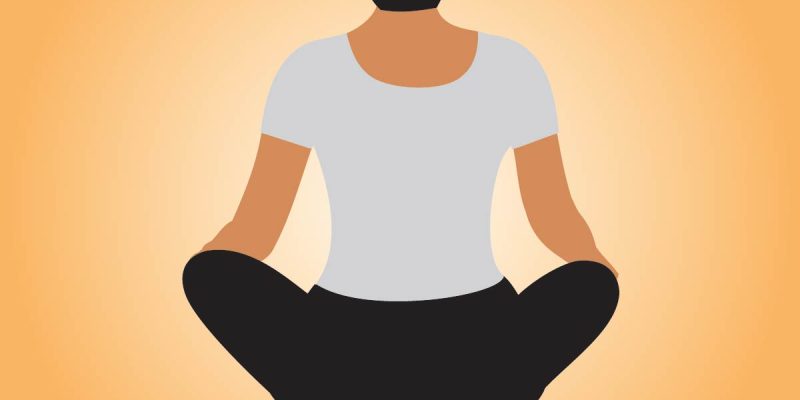 Vector illustration of Yoga – Meditation Concept image – Free Vector
