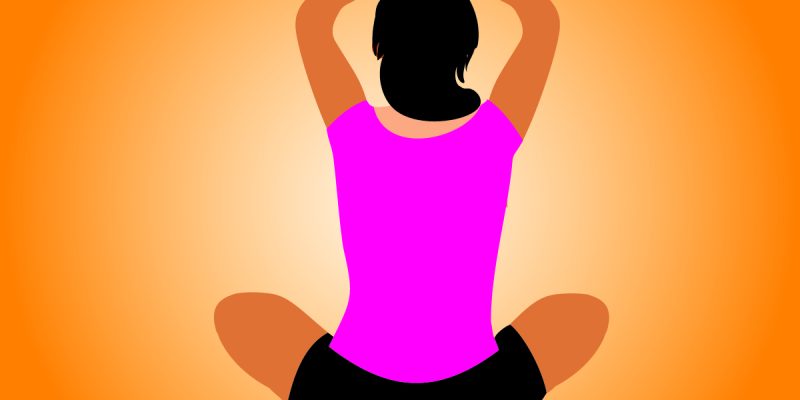 Vector illustration of young woman practicing yoga illustration background – free vector