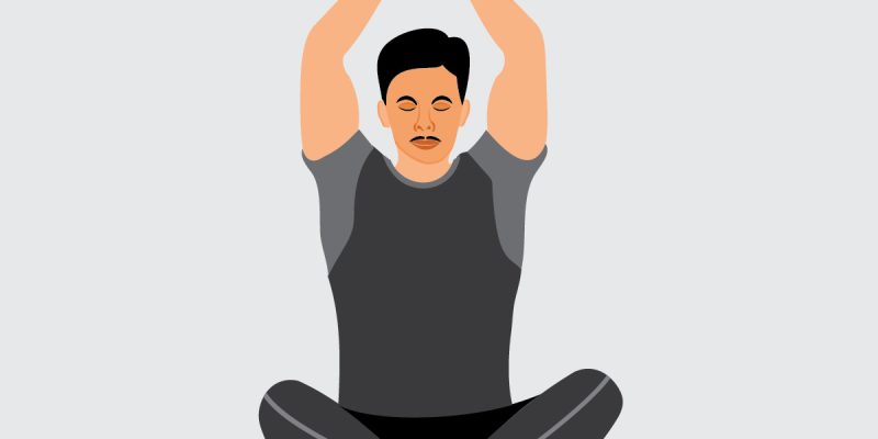 Vector illustration for yoga meditation concept background image – Vector